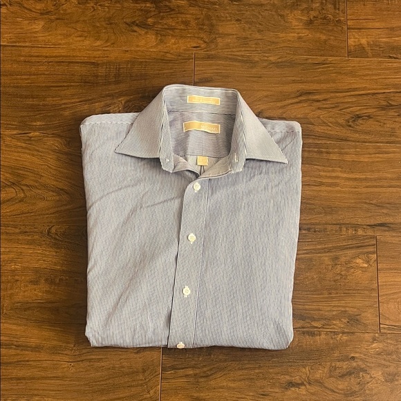 Michael Kors 100% Cotton Men's Light Blue Dress Shirt - Picture 5 of 6